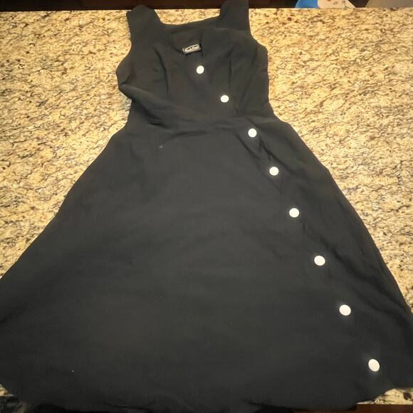 Voodoo Vixen Women Large Pin Up Black White Button Goth Belted Sleeveless - Picture 2 of 7